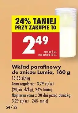 Biedronka Wkład parafinowy do znicza Lumia, 160 g oferta