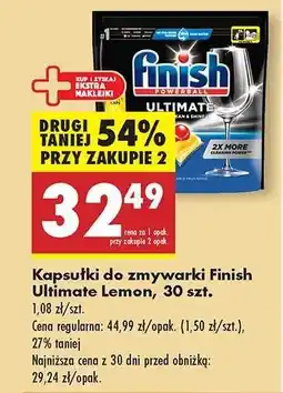 Biedronka Kapsułki do zmywarki Finish Ultimate Lemon, 30 szt oferta