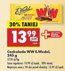 Biedronka Czekolada WW E.Wedel 245 g oferta