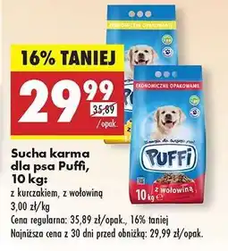Biedronka Sucha karma dla psa Puffi, 10 kg oferta