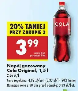 Biedronka Napój gazowany Cola Original, 1,5 l oferta
