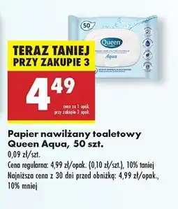 Biedronka Papier nawilżany toaletowy Queen Aqua, 50 szt oferta