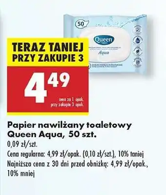 Biedronka Papier nawilżany toaletowy Queen Aqua, 50 szt oferta