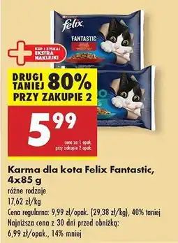 Biedronka Karma dla kota Felix Fantastic 4x85 g oferta