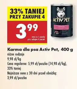 Biedronka Karma dla psa Activ Pet, 400 g oferta