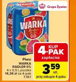 Carrefour Piwo warka radler 0% oferta