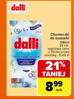 Carrefour Chusteczki do suszarki dalli oferta
