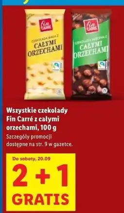 Lidl Czekolada mleczna z całymi orzechami laskowymi Fin Carre oferta