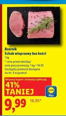Lidl Schab wieprzowy bez kości Rzeźnik Codzienna Dostawa oferta