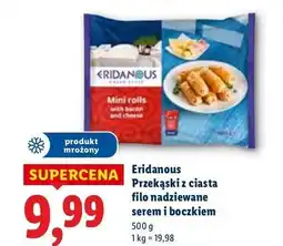 Lidl Przekąska z ciasta filo nadziewana serem i boczkiem Eridanous oferta