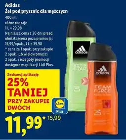 Lidl Żel pod prysznic Adidas Men Active Start oferta