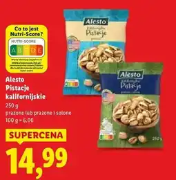 Lidl Pistacje kalifornijskie bez soli Alesto oferta