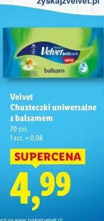 Lidl Chusteczki higieniczne Velvet Balsam oferta