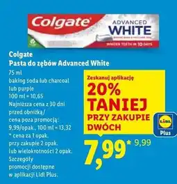 Lidl Pasta do zębów charcoal Colgate Advanced White oferta