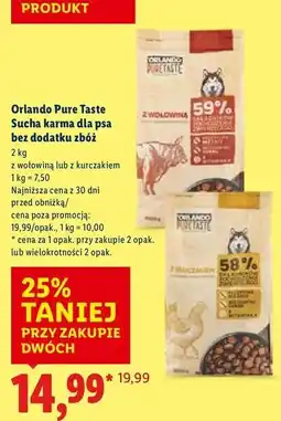 Lidl Karma dla psa z kurczakiem Orlando Pure Taste oferta