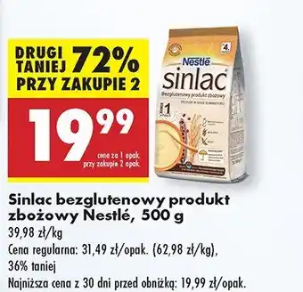 Biedronka Kaszka Sinlac - bezglutenowy produkt zbożowy Nestle oferta