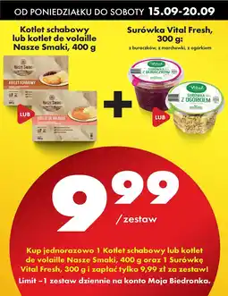 Biedronka Zestaw: Kotlet schabowy Nasze Smaki + Surówka Vital Fresh Biedronka oferta