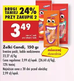 Biedronka Żelki Candi: kwaśne paski, kable oferta