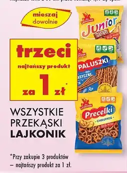 Biedronka Wszystkie przekąski Lajkonik TRZECIE ZA 1 ZŁ oferta