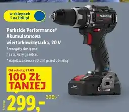 Lidl Wiertarko-wkrętarka akumulatorowa 20 v Parkside oferta