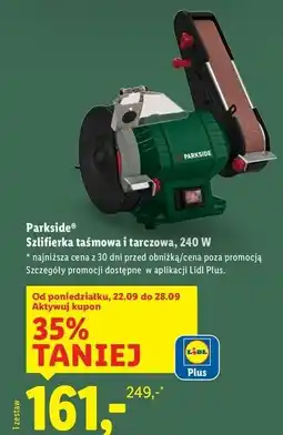 Lidl Szlifierka taśmowa 240w Parkside oferta