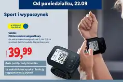 Lidl Cisnieniomierz nadgarstkowy Sanitas oferta
