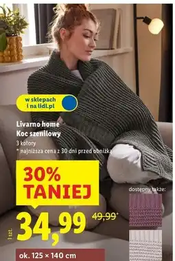 Lidl Koc szenilowy 125 x 140 cm Livarno Home oferta
