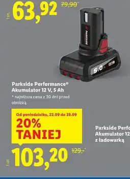 Lidl Akumulator 12 v z szybką ładowarką Parkside Performance oferta