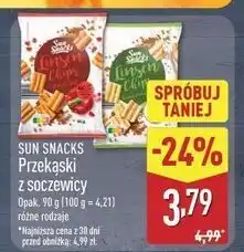 ALDI Przekąska z soczewicy zielona cebulka Sun Snacks oferta