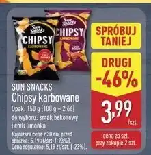 ALDI Chipsy karbowane chili i limonka Sun Snacks oferta