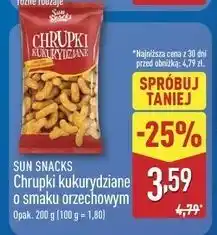 ALDI Chrupki kukurydziane orzechowe Sun Snacks oferta