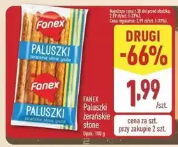 ALDI Paluszki żerańskie słone Fanex oferta