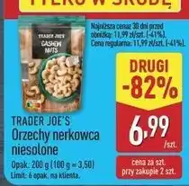 ALDI Orzechy nerkowca prażone niesolone Trader Joe's oferta