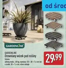ALDI Wózek drewniany na rośliny 30 x 7.4 cm Gardenline oferta