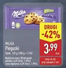 ALDI Ciastka z kawałkami czekolady Milka Pieguski oferta