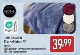 ALDI Koc z efektem 3d 150 x 200 cm Home Creation oferta
