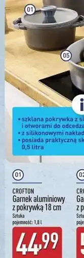 ALDI Garnek aluminiowy z pokrywką 18 cm Crofton oferta