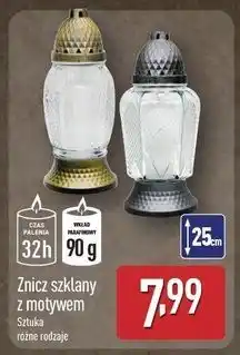 ALDI Znicz szklany z motywem 25 cm oferta