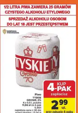 Carrefour Piwo Tyskie 0.0% oferta