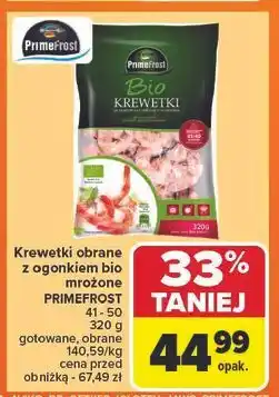 Carrefour Krewetki surowe z ogonkiem bio Primefrost oferta