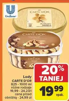 Carrefour Lody vanilla Algida Carte D'or Les Classiques oferta