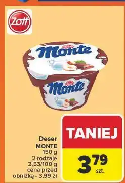 Carrefour Deser mleczno-czekoladowy z orzechami Zott Monte oferta