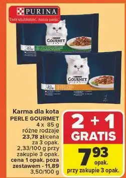Carrefour Karma dla kota mięsny duet Purina Gourmet Perle oferta