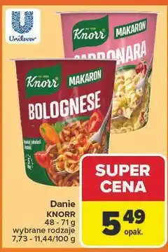 Carrefour Makaron carbonara Knorr oferta