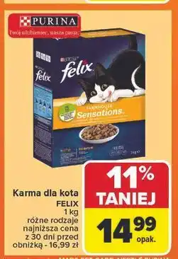 Carrefour Karma dla kota z kurczakiem Purina Felix Sensations oferta