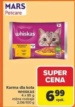 Carrefour Karma dla kota drobiowa uczta w galaretce Whiskas oferta