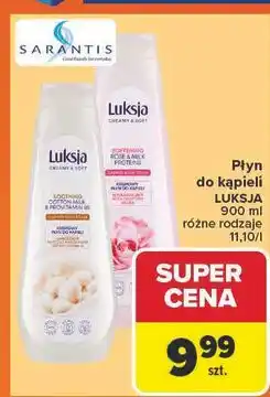 Carrefour Płyn do kąpieli rose & milk proteins Luksja Creamy Soft oferta