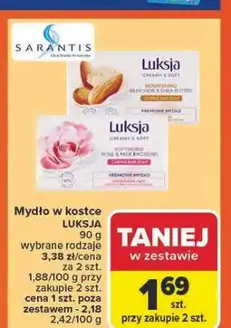 Carrefour Mydło w kostce almonds & shea butter Luksja Creamy Soft oferta