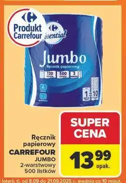 Carrefour Ręcznik papierowy jumbo Carrefour Essential oferta