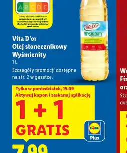 Lidl Vita D'or Olej słonecznikowy Wyśmienity oferta
